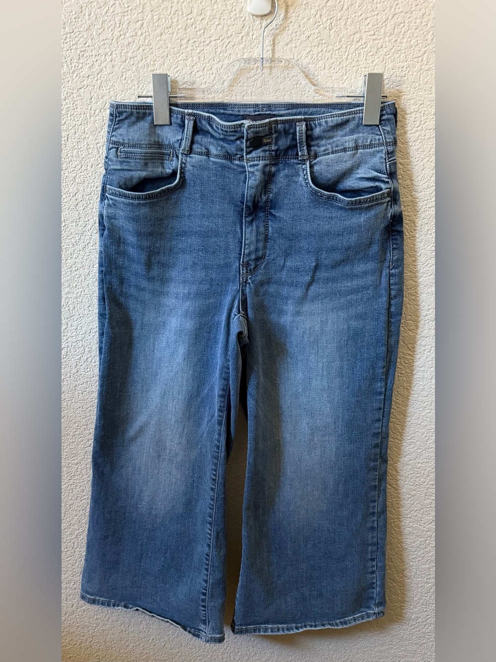 NYDJ Women’s Size 6 Major Wide Leg Capri Jeans Stretch 21.5" •Fantasy Wash